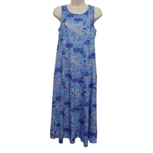 Hotouch Women Dress S Blue Paisley Sleeveless A-Line Boho Casual S  Fashion NWT‎